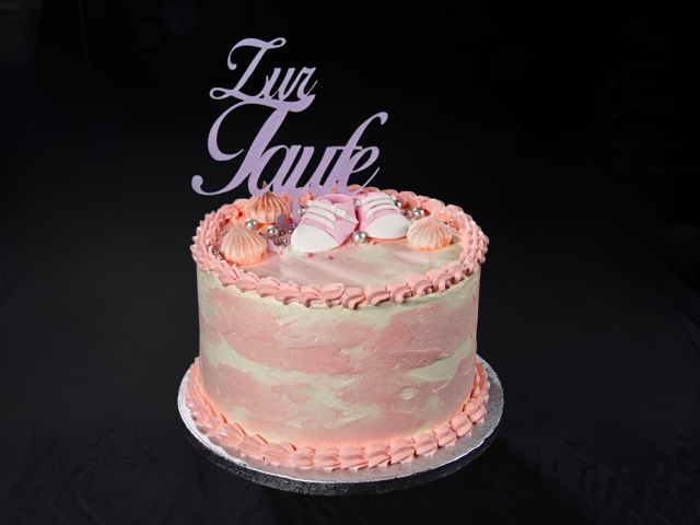 Foto Torte Taufe rosa